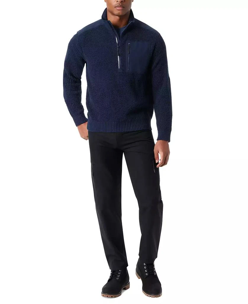 BASS OUTDOOR Men
s Quarter-Zip Long Sleeve Pullover Patch Sweater 5