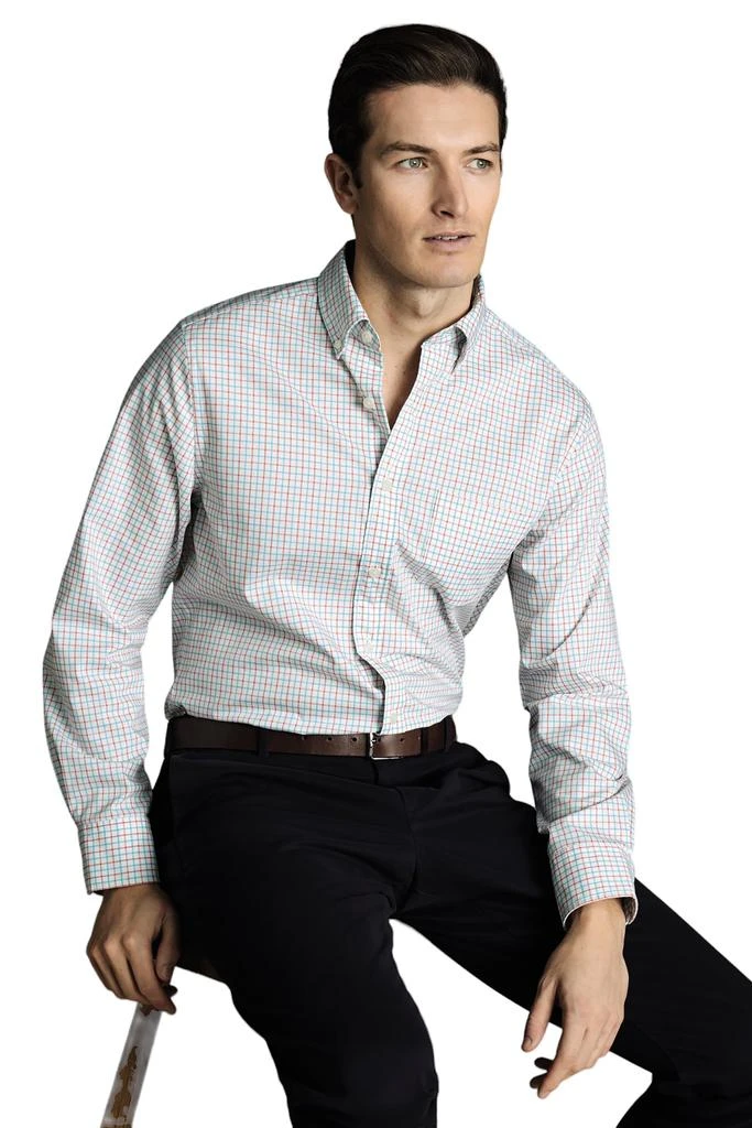 Charles Tyrwhitt Men's Slim Fit Button-Down Collar Non-Iron Stretch Poplin Check Shirt 3