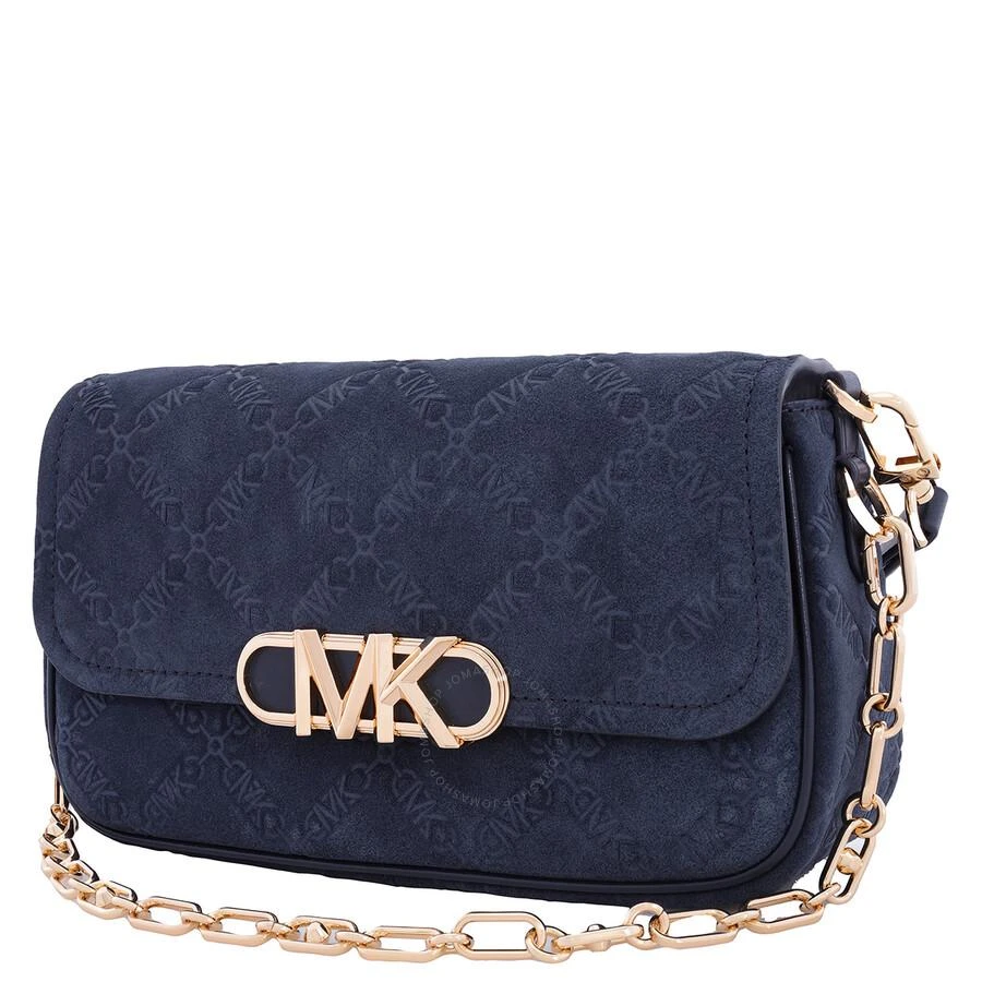 Michael Kors Parker Empire Logo Embossed Suede Shoulder Bag 3