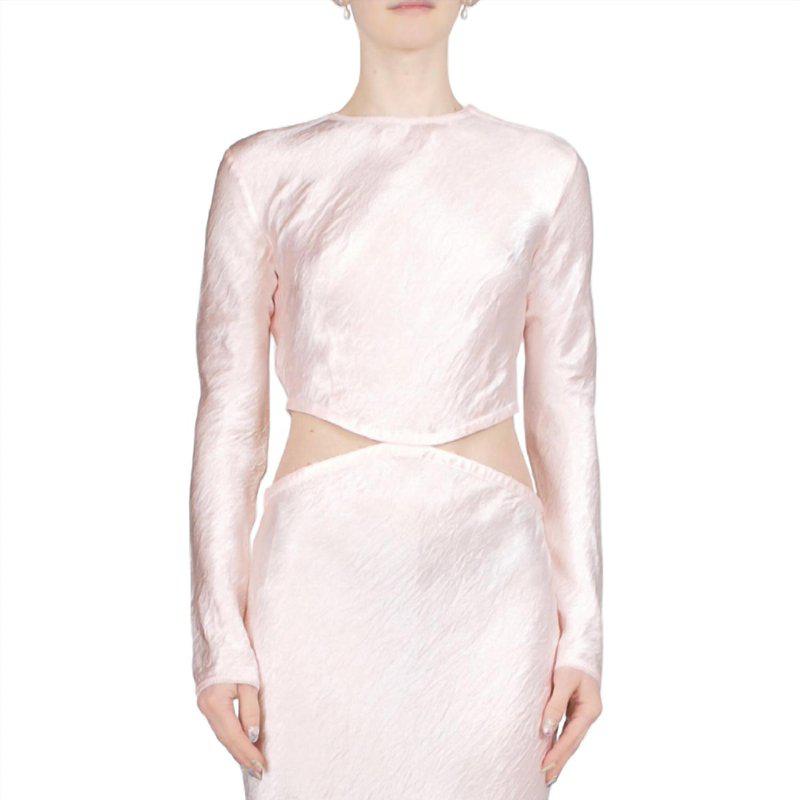 ANNA OCTOBER Martha Cutout Satin Maxi Dress In Pink