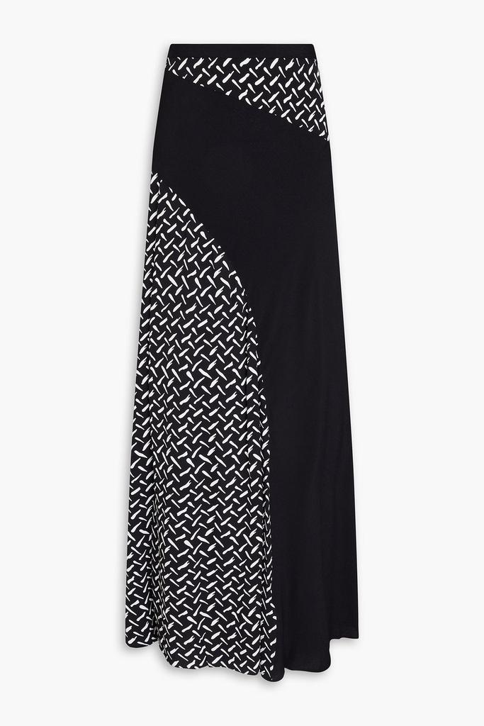 Diane von Furstenberg Ronan pleated printed crepe maxi skirt