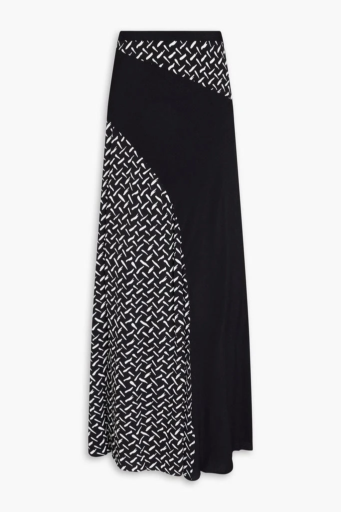Diane von Furstenberg Ronan pleated printed crepe maxi skirt 1