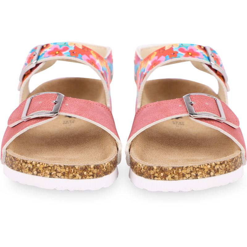 COLORS OF CALIFORNIA Floral print buckle straps sandals in pink
