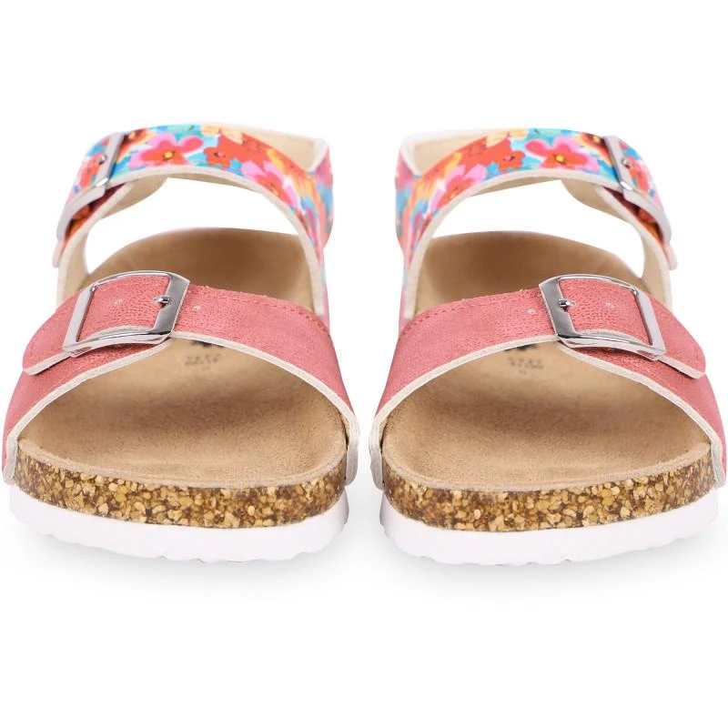 COLORS OF CALIFORNIA Floral print buckle straps sandals in pink 2