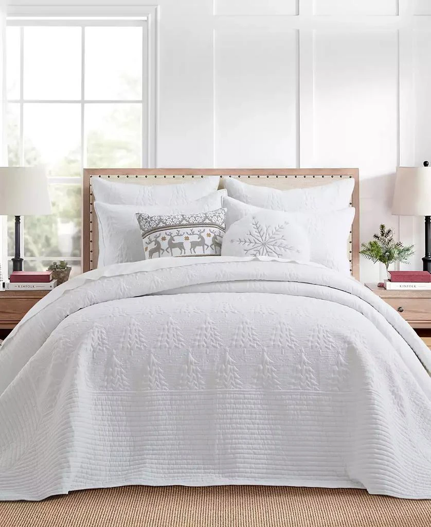 Levtex O Christmas Tree Stitching 2-Pc. Bedspread Set