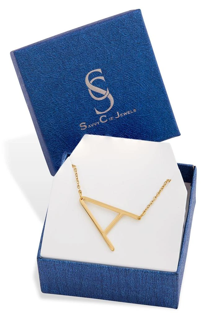 Savvy Cie Jewels 14K Gold Plated Initial Pendant Necklace with Gift Box - Multiple Letters Available 3