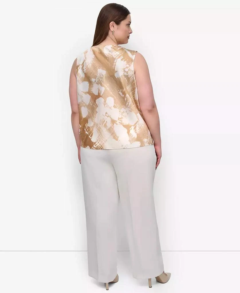 DKNY Plus Size Printed Cowlneck Sleeveless Blouse 5