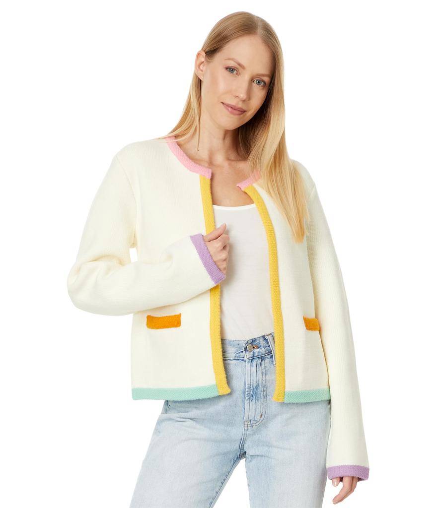 English Factory Color Block Sweater Cardigan