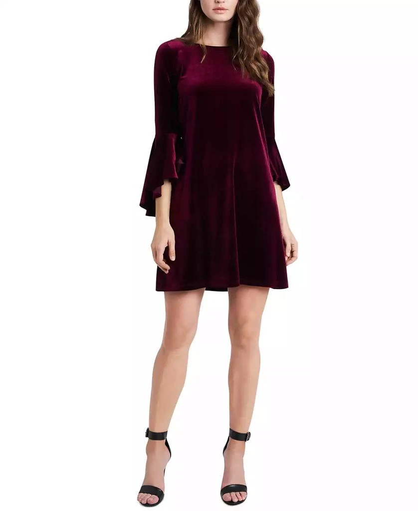 MSK Velvet Bell-Sleeve Shift Dress 1