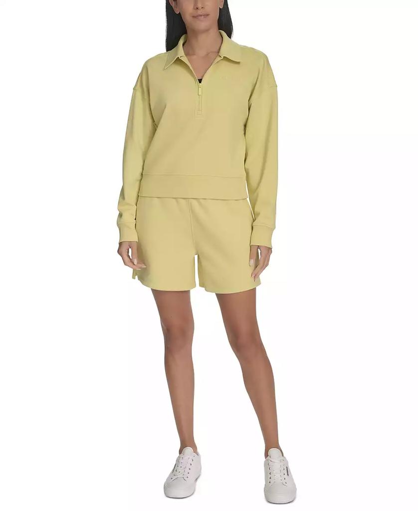 Calvin Klein Women's French Terry Collared Half-Zip Pullover Top