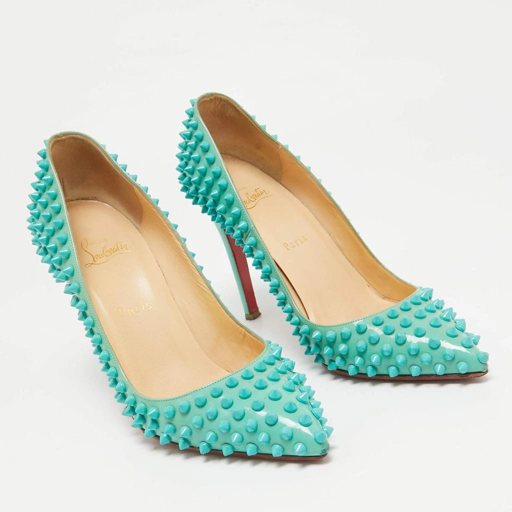 Christian Louboutin Christian Louboutin Green Patent Leather Pigalle Spikes Pumps Size 39 4
