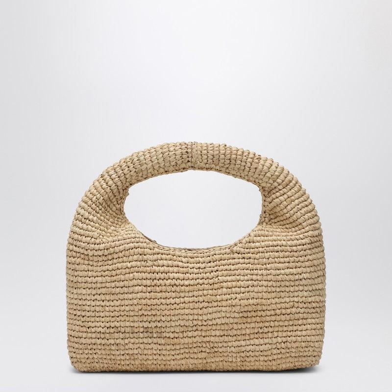MANEBÍ Women's blue Raffia Halfmoon Bag