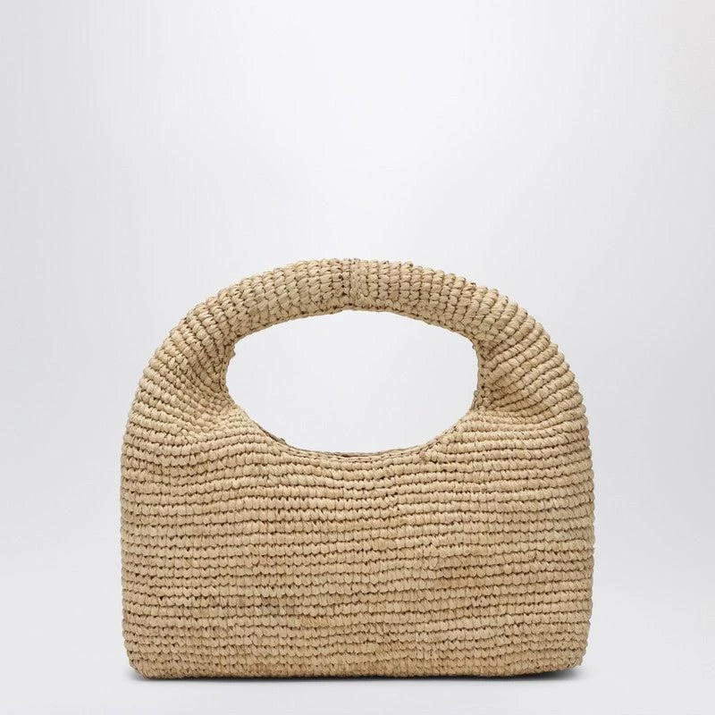 MANEBÍ Women's blue Raffia Halfmoon Bag 1
