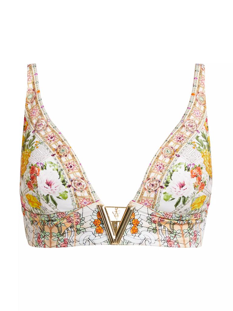 Camilla V-Neck Hardware Bikini Top