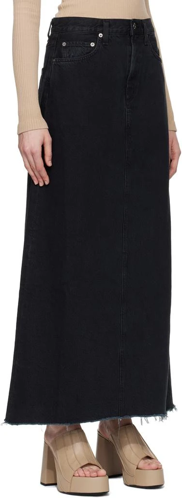 AGOLDE Black Hilla Denim Maxi Skirt 2