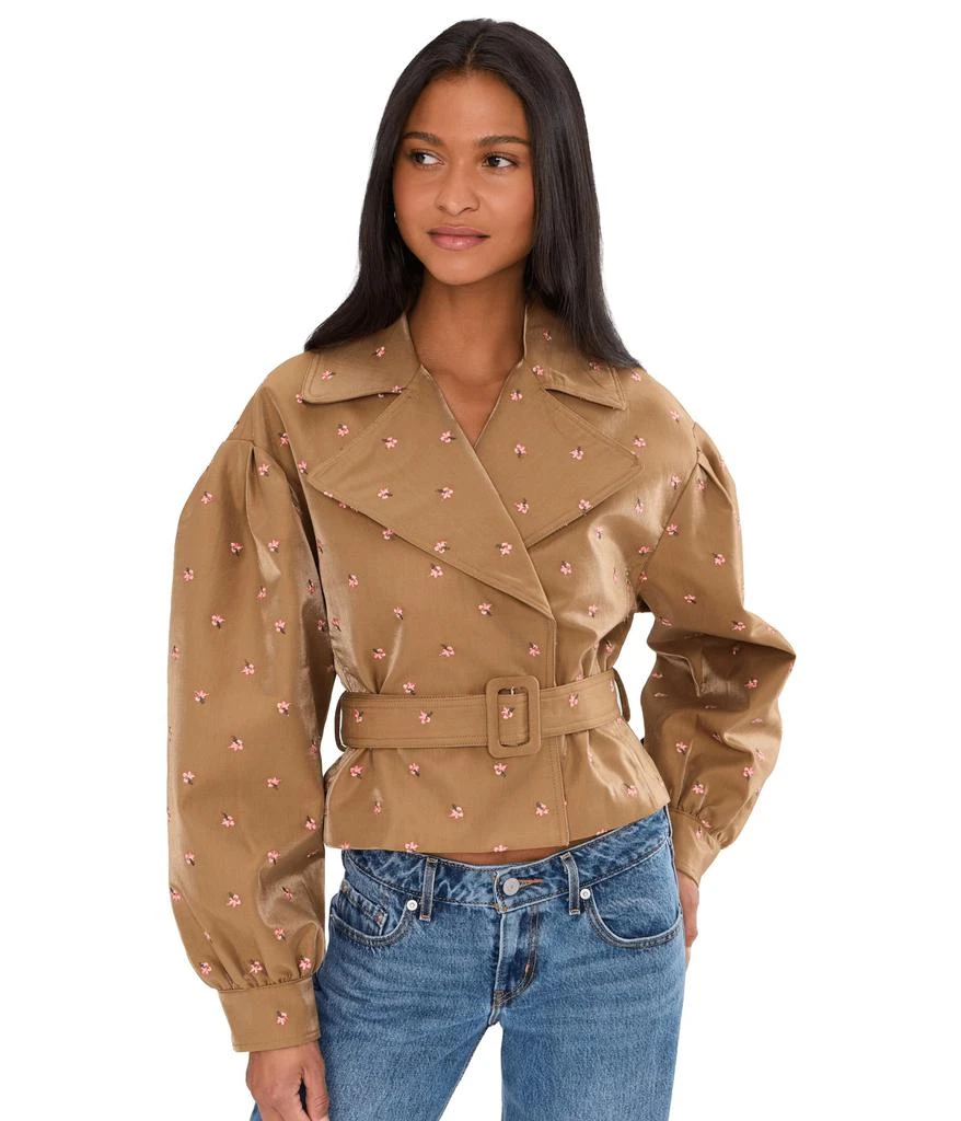 Avec Les Filles Cropped Belted Trench Coat