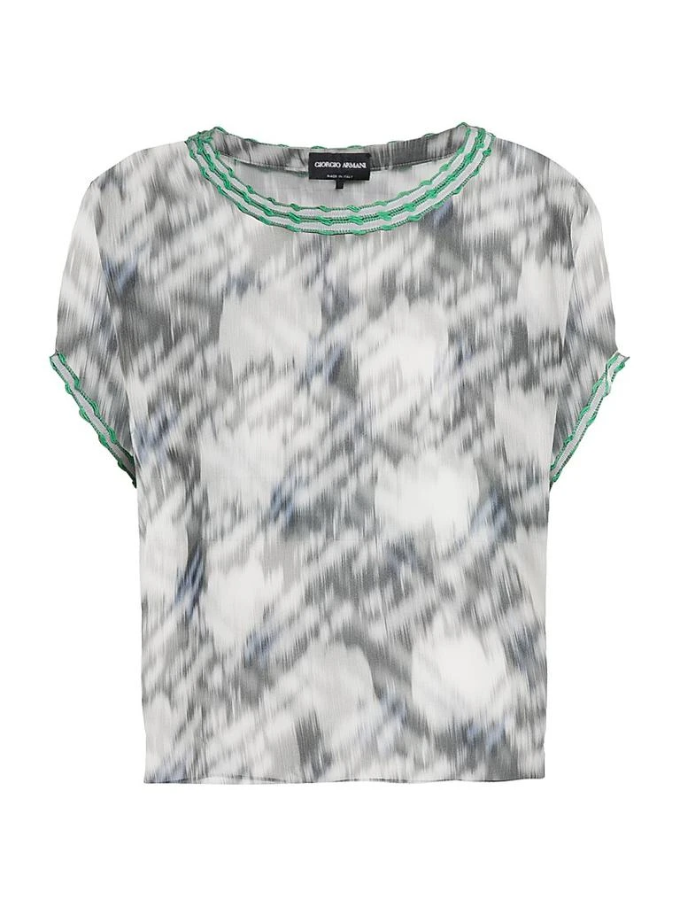 Giorgio Armani Printed Sheer Chiffon Top