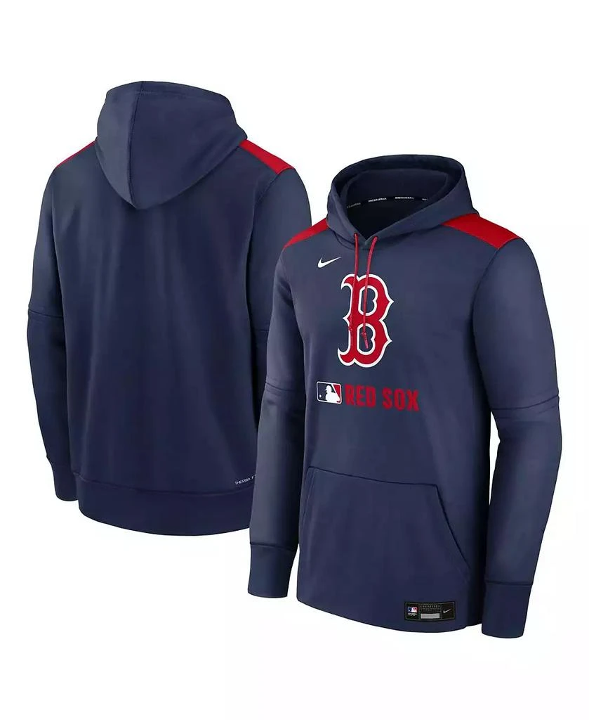 NIKE Men's Navy Boston Red Sox Authentic Collection Performance Pullover Hoodie 1