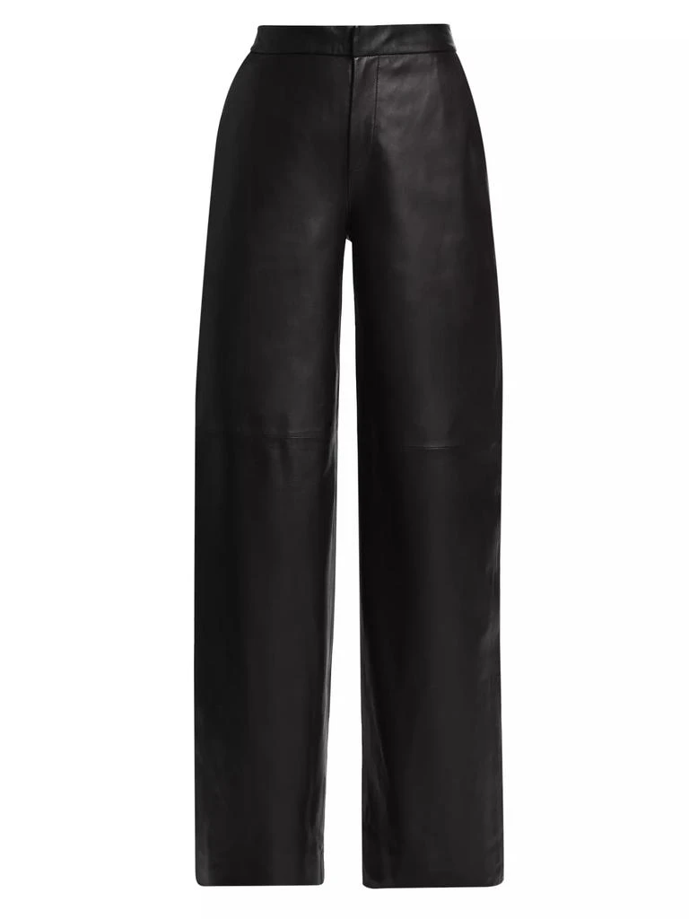 L'Agence Livvy Leather Straight-Leg Pants 1