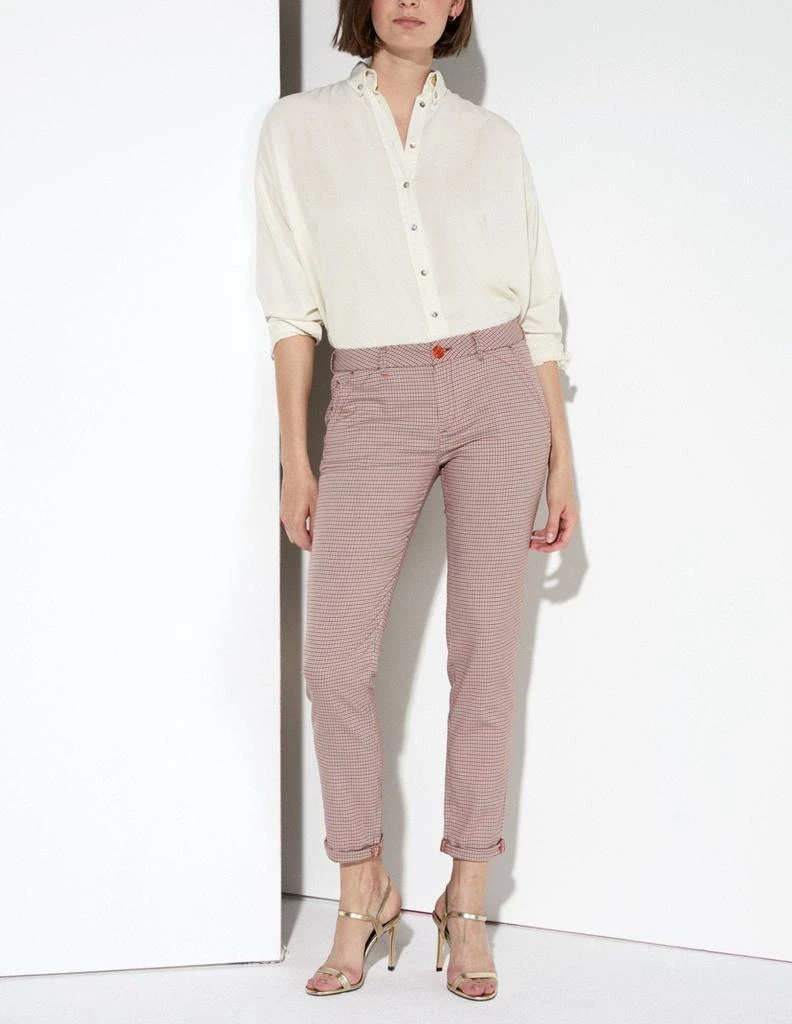 预计3周后发货 Reiko Reiko - Pantalon Chino Sandy Fancy - Orange Houndstooth - Femme 1
