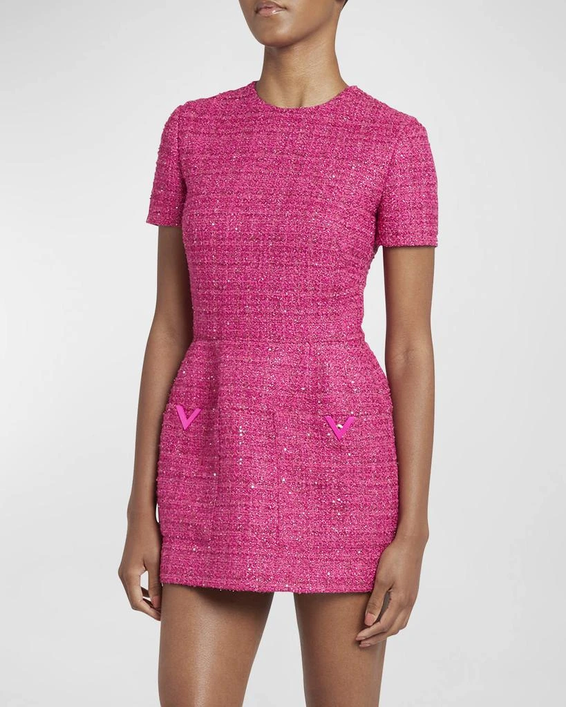 knee length dresses for ladies Aurora Sleeveless Rhinestone Tweed Mini Dress – Mara Blak main image 0