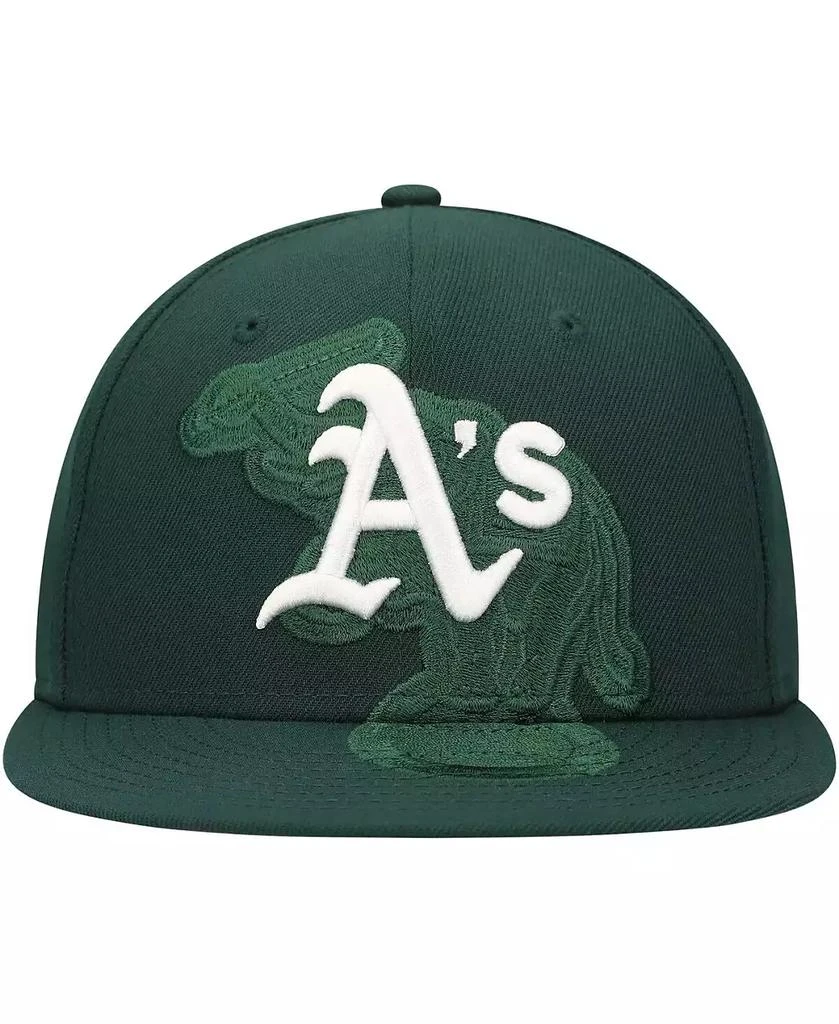 New Era Men's Green Oakland Athletics Shadow Logo 59FIFTY Fitted Hat 2