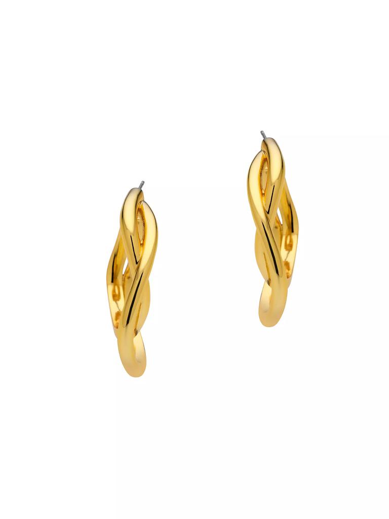 Amber Sceats Zagora Davie 24K-Gold-Plated Curved Hoop Earrings