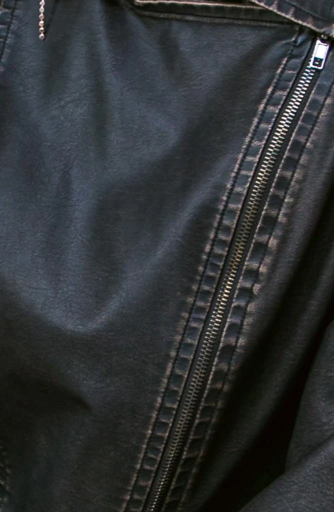 FLYING TOMATO Faux Leather Moto Jacket 2