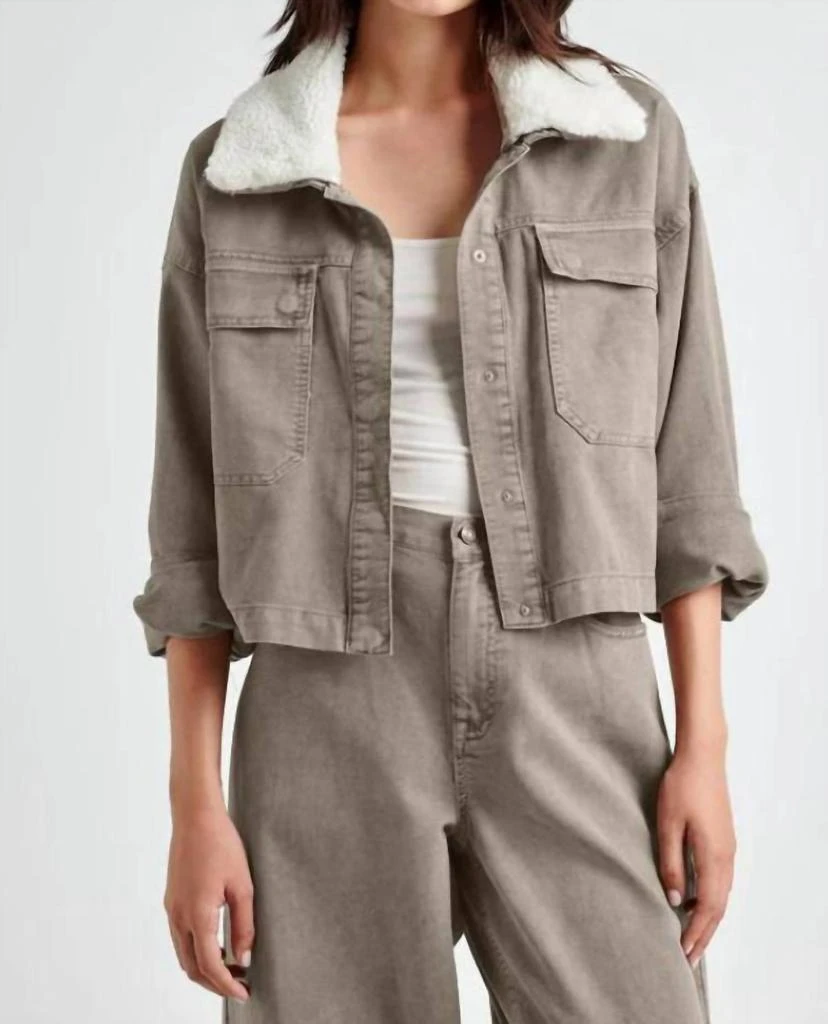 Splendid Sherpa Collar Jacket In Tawny 2