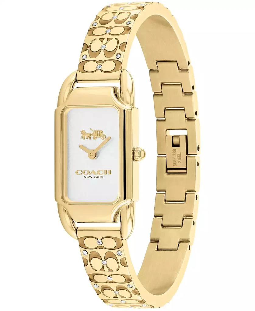 COACH Women's Cadie Signature C Gold-Tone Stainless Steel Bangle Watch, 28.5 x 17.5mm 3