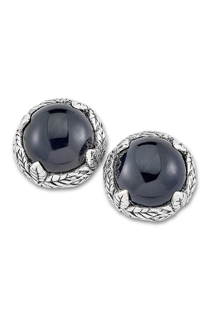 SAMUEL B. Sterling Silver Black Onyx Stud Earrings