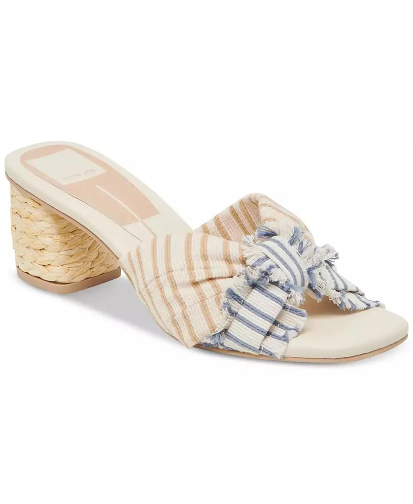 Dolce Vita Women's Izra Knot Raffia Block-Heel Dress Sandals 1