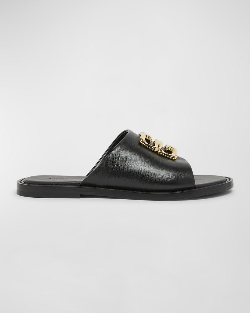 Givenchy 4G Medallion Leather Slide Sandals