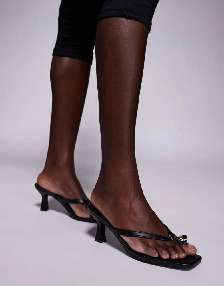 Public Desire Public Desire Chimera thing sandals in black with gold hardware 1