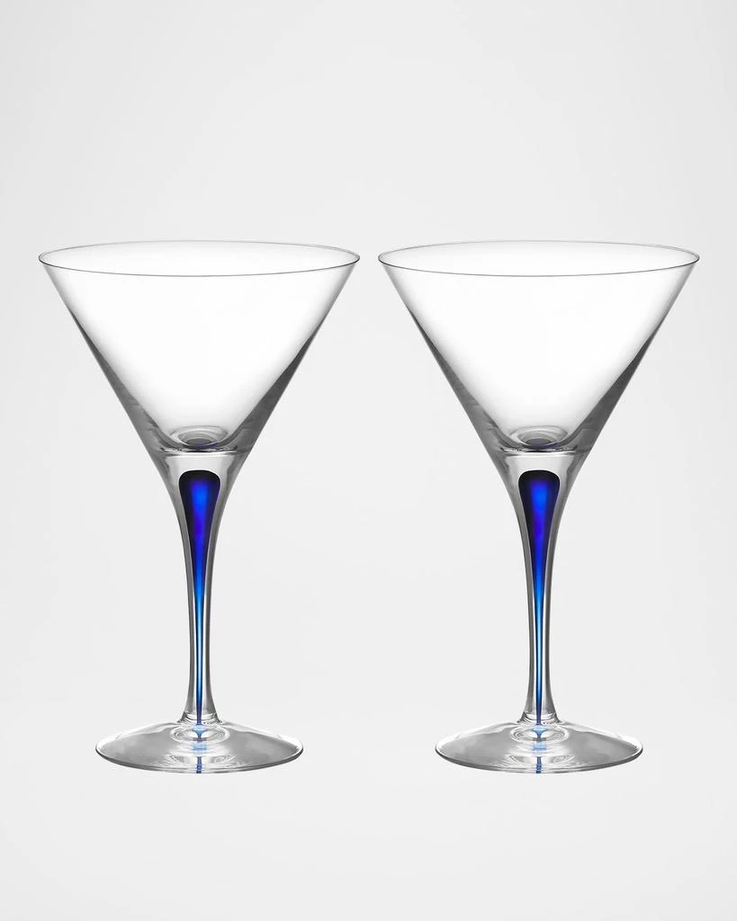 Orrefors Intermezzo Blue Martini Glasses, Set of 2 1