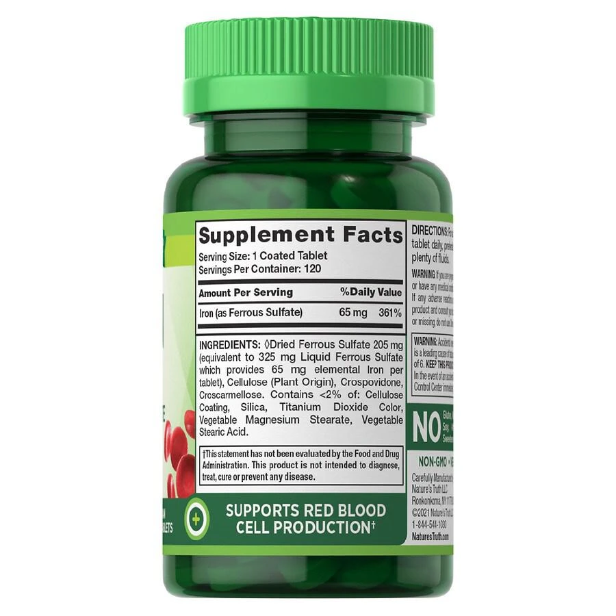 Nature's Truth Iron Ferrous Sulfate Tablets 3