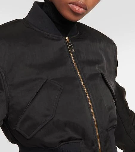 Khaite Reggie oversized satin bomber jacket 4