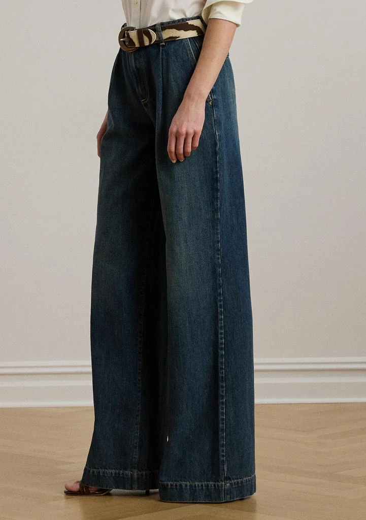 Ralph Lauren Women's High-Rise Pleated Wide-Leg Jeans 3