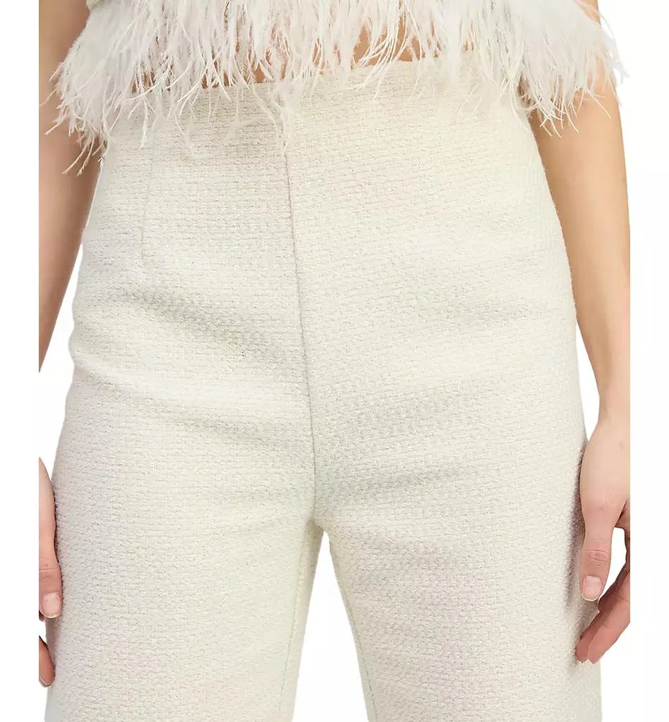 En Saison Women's Arden High-Rise Feather-Trim Pants 4
