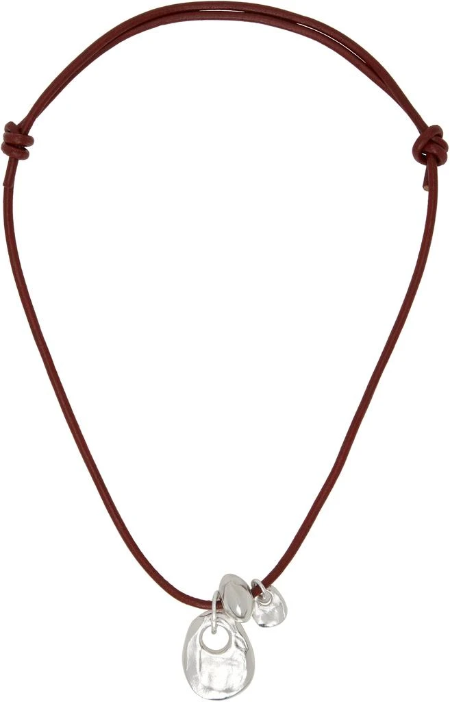 Alighieri Burgundy & Silver 'The Reader on the Shore' Choker 1