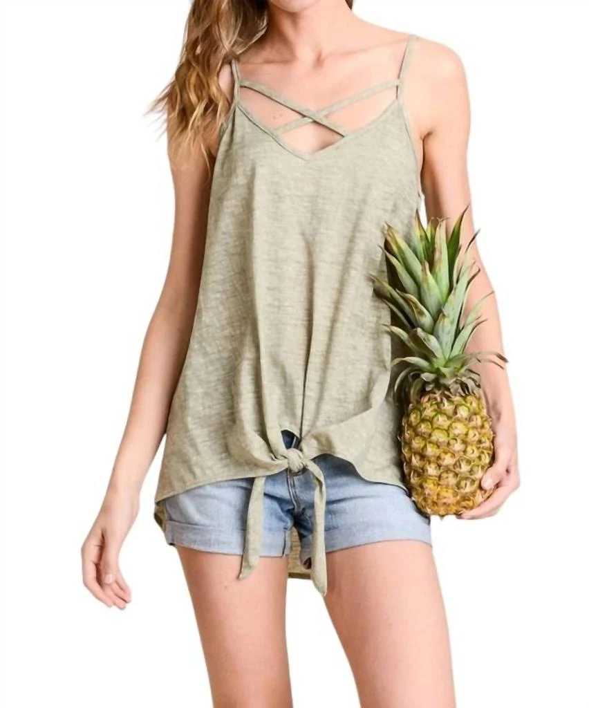 Hopely Hopely - SLEEVELESS TOP WITH TIE DETAILS ON HEM 1