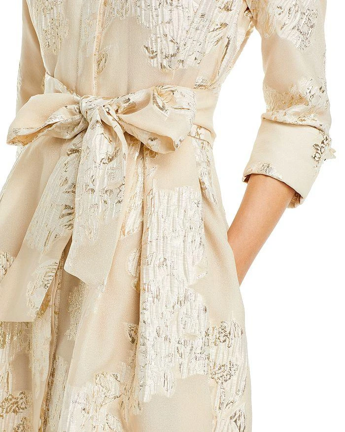 Teri Jon Metallic Jacquard Shirt Dress Gown 2