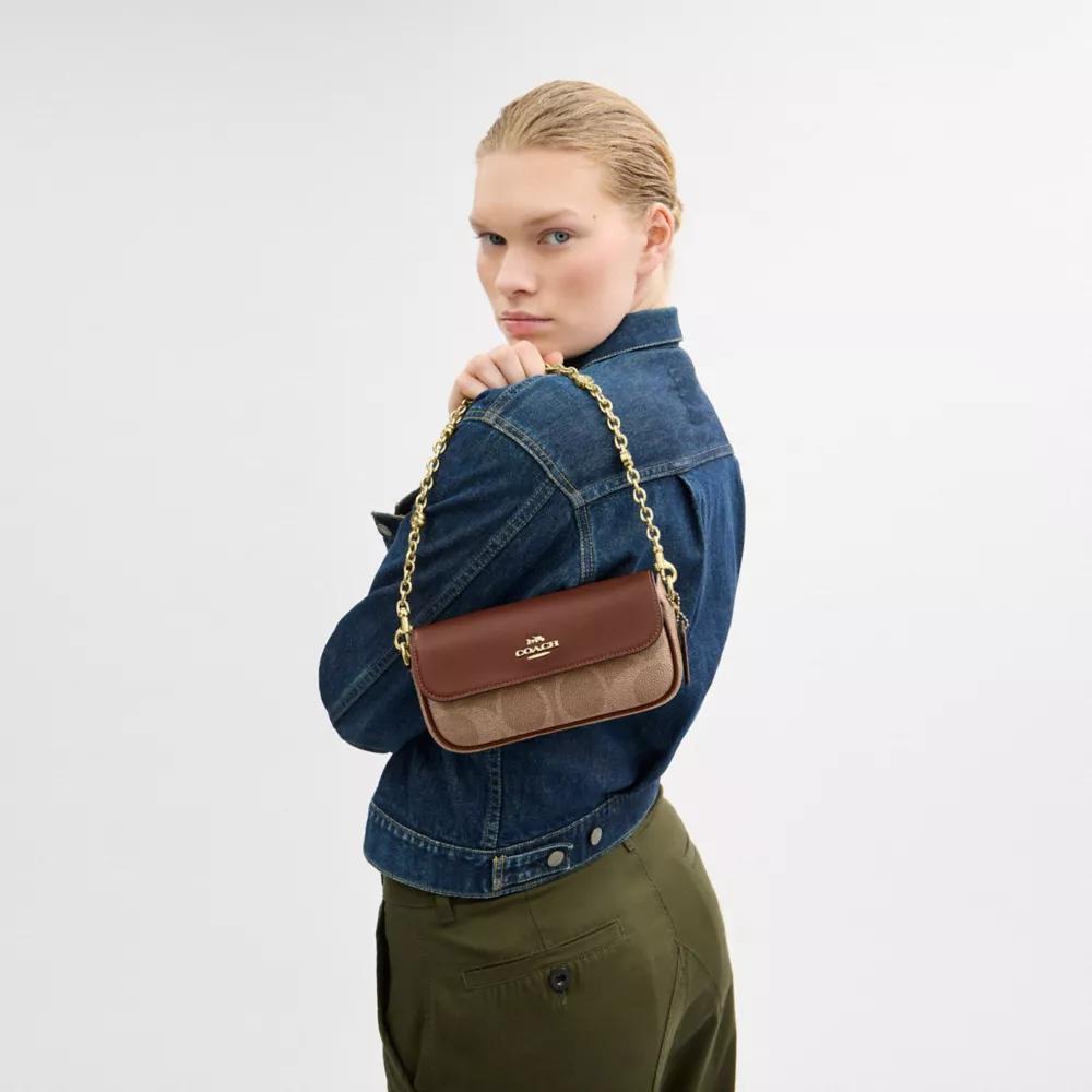 Coach Hailey Flap Bag In Signature Canvas