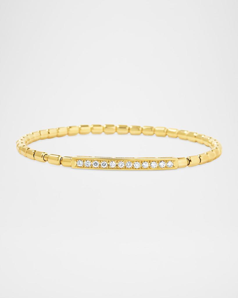 Stevie Wren 18K Yellow Gold Diamond Bar Stretch Bracelet, 7"L