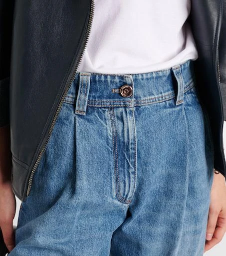 Brunello Cucinelli Pleated high-rise wide-leg jeans 4