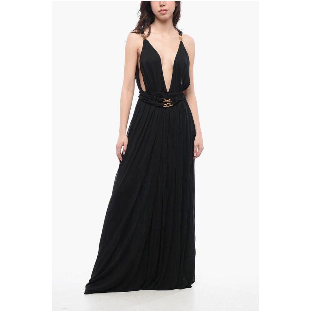Yves Saint Laurent Pleated Dress with Chain Women's Detail