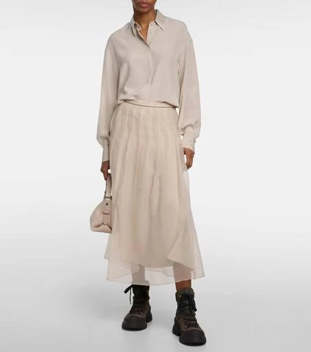 Brunello Cucinelli Embellished silk shirt 2