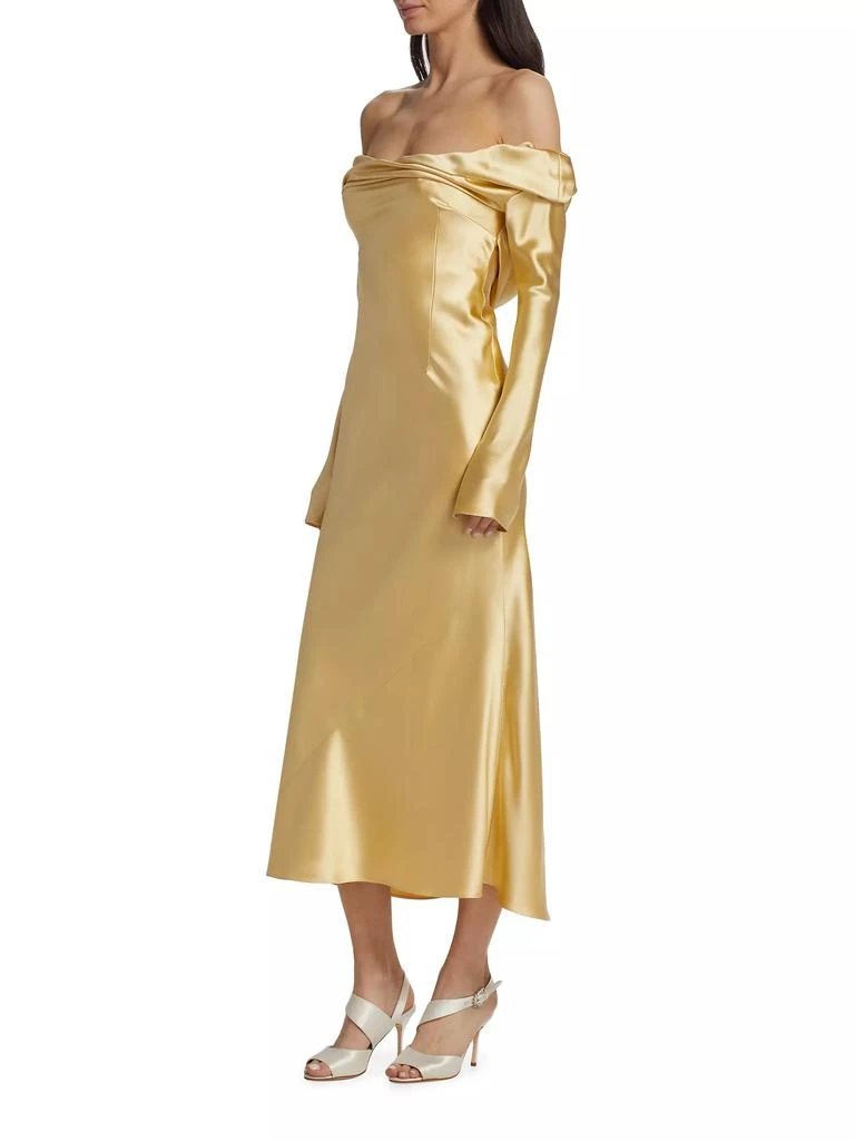 Danielle Frankel Noa Crepe Satin Midi-Dress 4