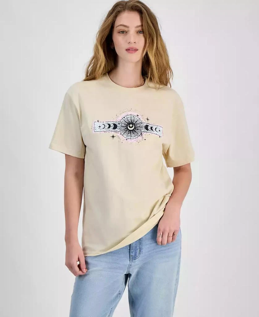 Rebellious One Juniors' Celestial Graphic Cotton Boyfriend T-Shirt 1