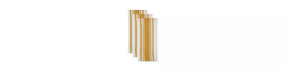 Design Imports Everyday Kitchen Dishtowel Collection Large Chef Stripe Tea Towel, 18x28", Honey Gold, 3 Count 9